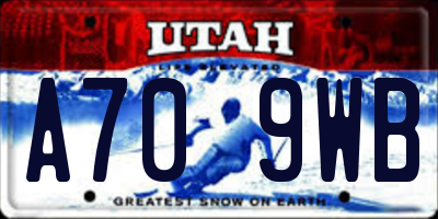 UT license plate A709WB