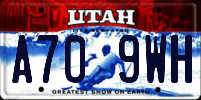 UT license plate A709WH
