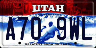 UT license plate A709WL