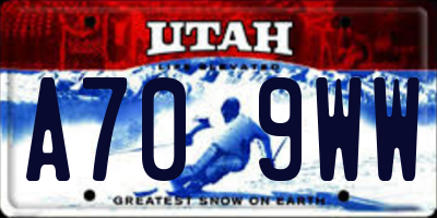 UT license plate A709WW