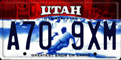 UT license plate A709XM