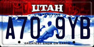 UT license plate A709YB