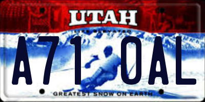 UT license plate A710AL