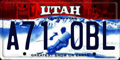 UT license plate A710BL