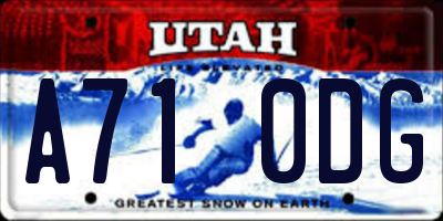 UT license plate A710DG