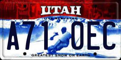 UT license plate A710EC