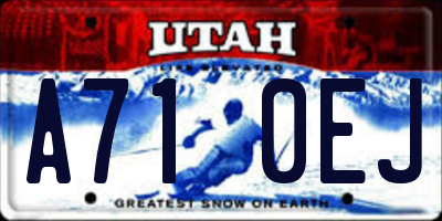UT license plate A710EJ