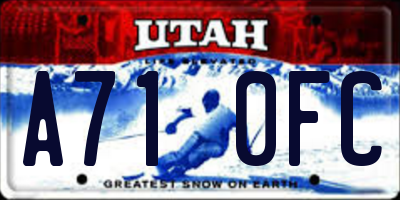 UT license plate A710FC