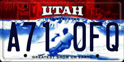UT license plate A710FQ