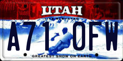 UT license plate A710FW