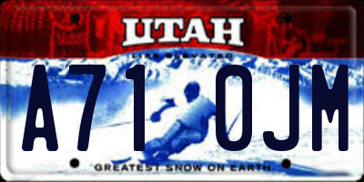 UT license plate A710JM