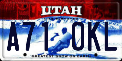 UT license plate A710KL