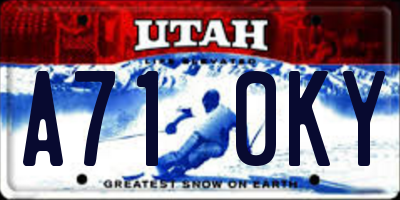 UT license plate A710KY