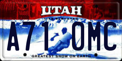 UT license plate A710MC