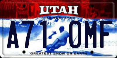 UT license plate A710MF