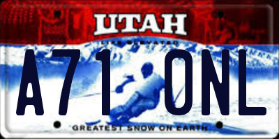 UT license plate A710NL