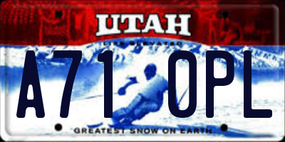 UT license plate A710PL