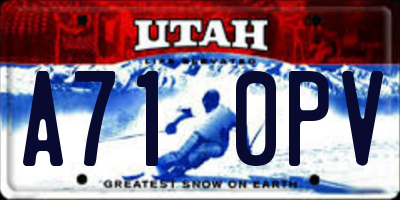 UT license plate A710PV