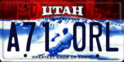 UT license plate A710RL