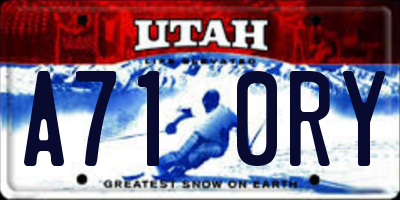 UT license plate A710RY