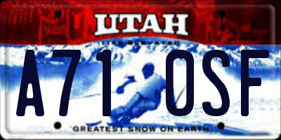 UT license plate A710SF