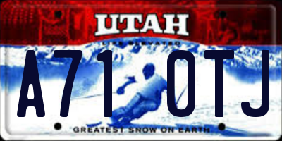UT license plate A710TJ