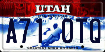 UT license plate A710TQ