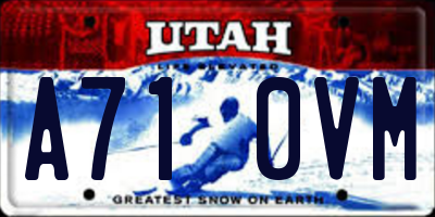 UT license plate A710VM