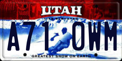 UT license plate A710WM