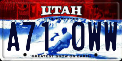 UT license plate A710WW