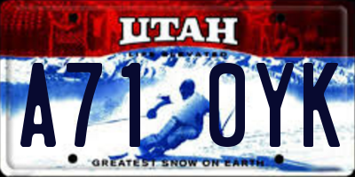 UT license plate A710YK