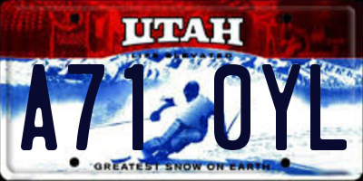 UT license plate A710YL