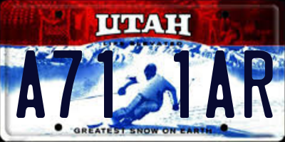 UT license plate A711AR