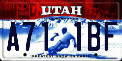 UT license plate A711BF