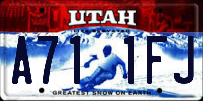 UT license plate A711FJ