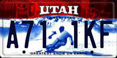 UT license plate A711KF