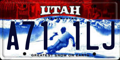 UT license plate A711LJ