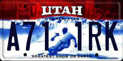 UT license plate A711RK