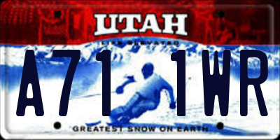 UT license plate A711WR
