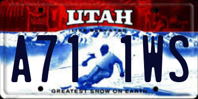 UT license plate A711WS