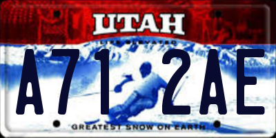 UT license plate A712AE