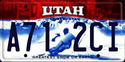 UT license plate A712CI