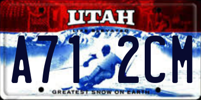 UT license plate A712CM