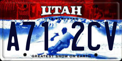 UT license plate A712CV