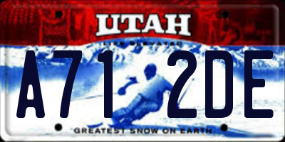 UT license plate A712DE