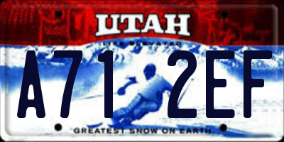 UT license plate A712EF