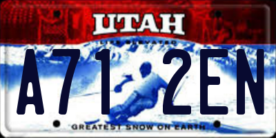 UT license plate A712EN
