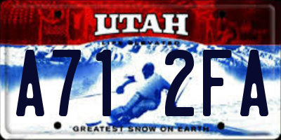 UT license plate A712FA