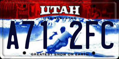 UT license plate A712FC