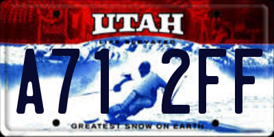 UT license plate A712FF